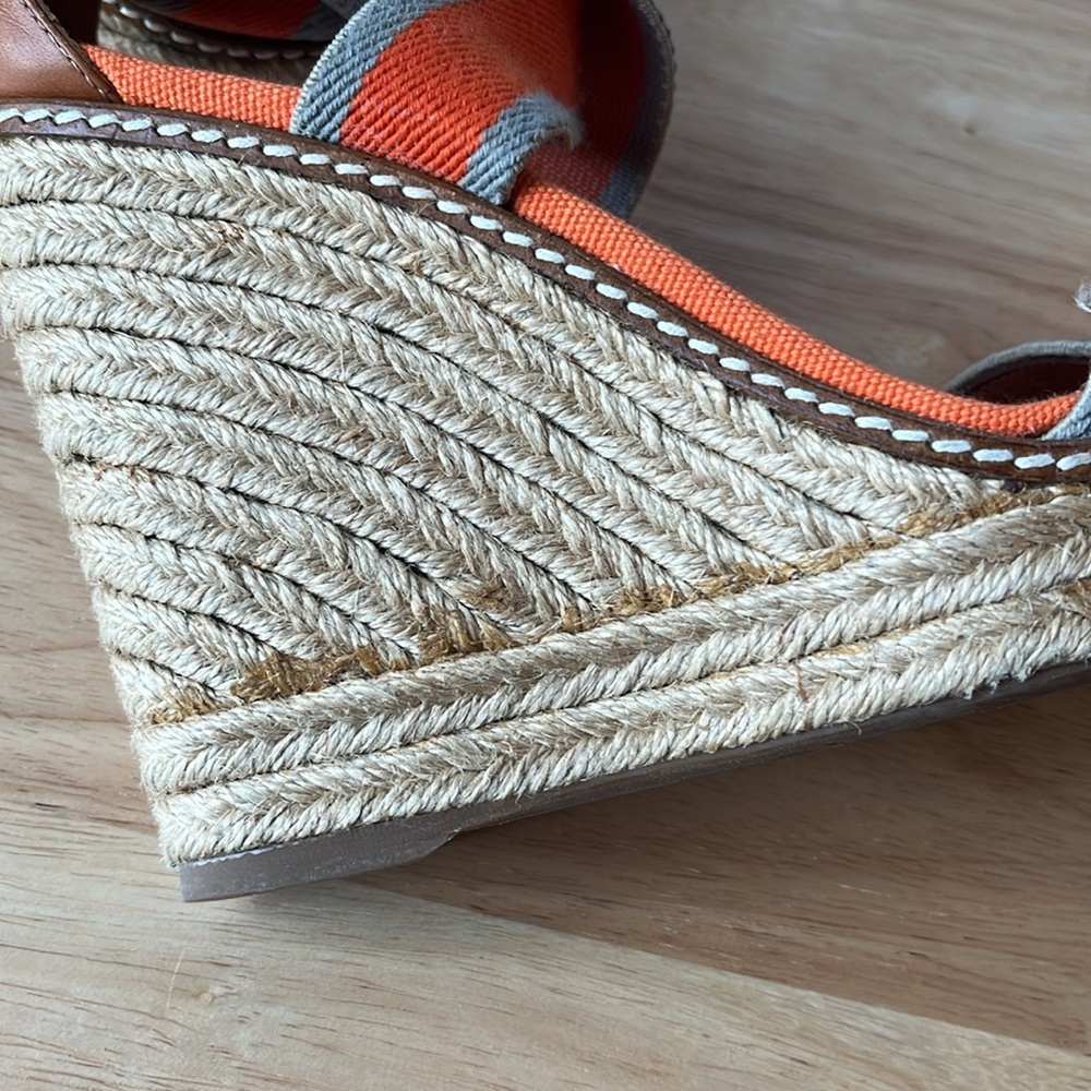 Tory Burch Tri-Color Fabric Adonis Espadrille Wed… - image 8